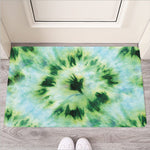 Green And Black Acid Wash Tie Dye Print Rubber Doormat