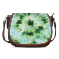Green And Black Acid Wash Tie Dye Print Saddle Bag