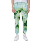 Green And Black Acid Wash Tie Dye Print Scuba Joggers