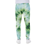 Green And Black Acid Wash Tie Dye Print Scuba Joggers
