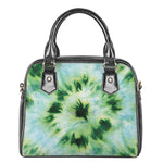 Green And Black Acid Wash Tie Dye Print Shoulder Handbag