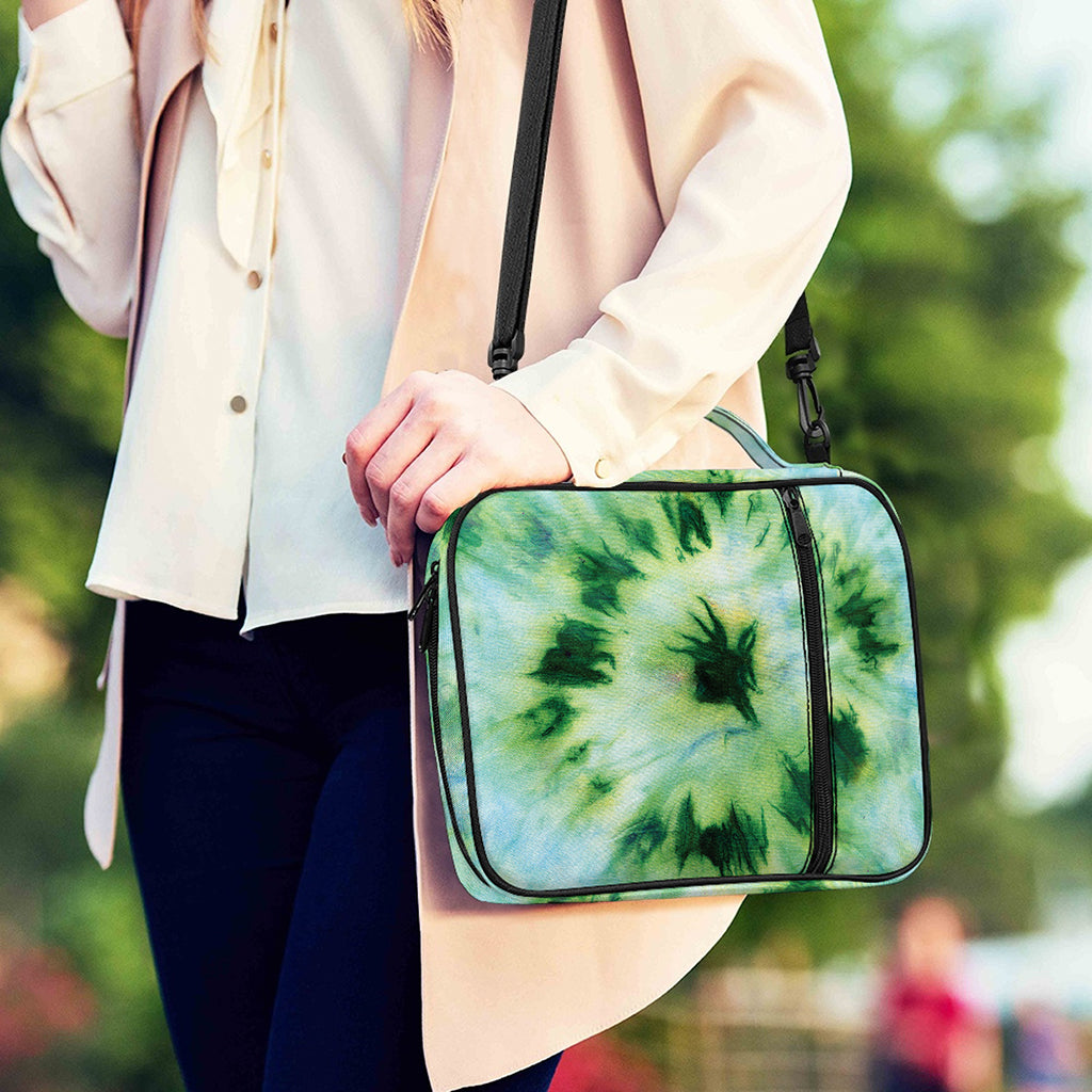 Green And Black Acid Wash Tie Dye Print Shoulder Strap Bible Bag
