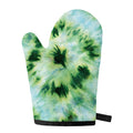 Green And Black Acid Wash Tie Dye Print Single Oven Mitt