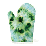 Green And Black Acid Wash Tie Dye Print Single Oven Mitt
