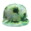 Green And Black Acid Wash Tie Dye Print Snapback Cap