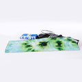 Green And Black Acid Wash Tie Dye Print Sports Towel