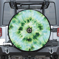 Green And Black Acid Wash Tie Dye Print Tire Cover With Camera Hole