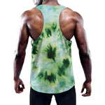 Green And Black Acid Wash Tie Dye Print Training Tank Top