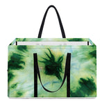 Green And Black Acid Wash Tie Dye Print Utility Tote Bag