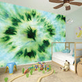 Green And Black Acid Wash Tie Dye Print Wall Sticker