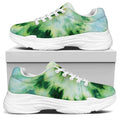 Green And Black Acid Wash Tie Dye Print White Chunky Shoes