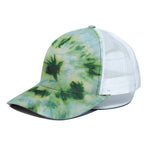 Green And Black Acid Wash Tie Dye Print White Mesh Trucker Cap