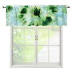 Green And Black Acid Wash Tie Dye Print Window Valance