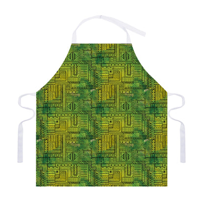 Green And Black African Ethnic Print Adjustable Apron