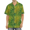 Green And Black African Ethnic Print Aloha Shirt
