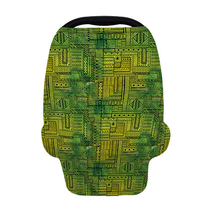 Green And Black African Ethnic Print Baby Seat Cover