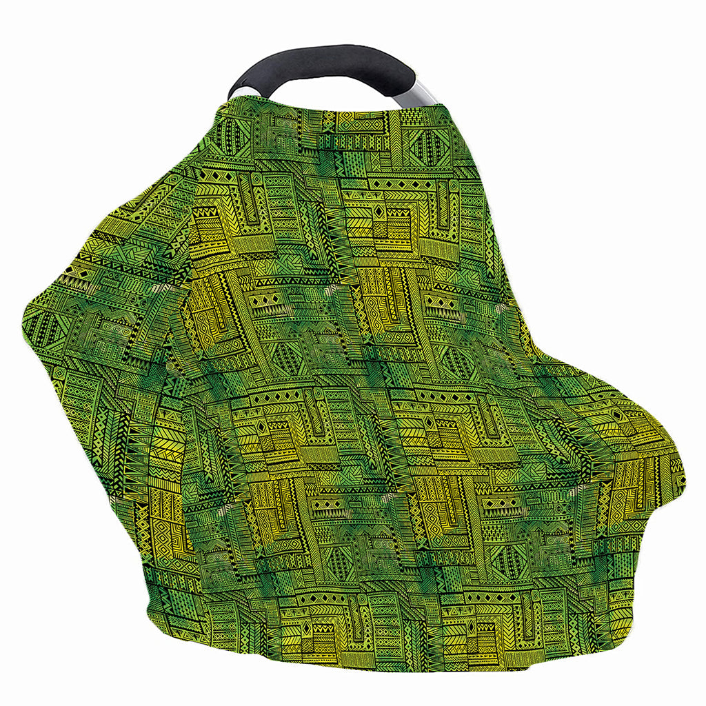 Green And Black African Ethnic Print Baby Seat Cover