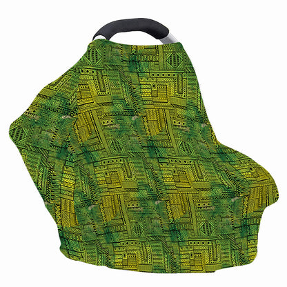 Green And Black African Ethnic Print Baby Seat Cover