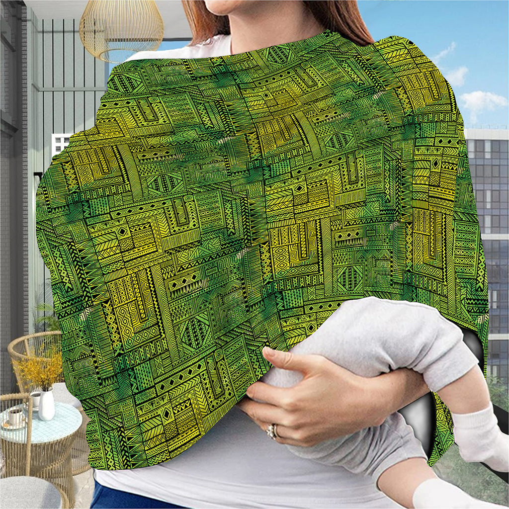 Green And Black African Ethnic Print Baby Seat Cover