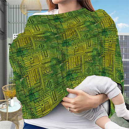 Green And Black African Ethnic Print Baby Seat Cover