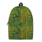 Green And Black African Ethnic Print Backpack