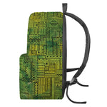 Green And Black African Ethnic Print Backpack