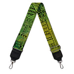 Green And Black African Ethnic Print Bag Strap