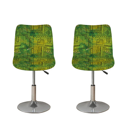 Green And Black African Ethnic Print Bar Stool Covers