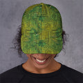 Green And Black African Ethnic Print Baseball Cap