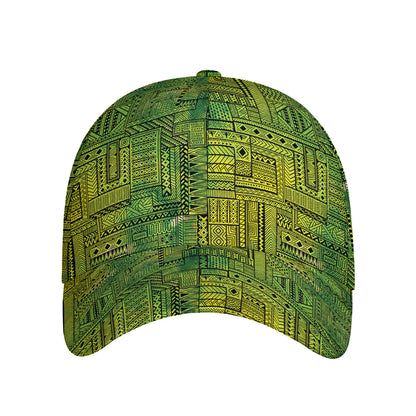 Green And Black African Ethnic Print Baseball Cap