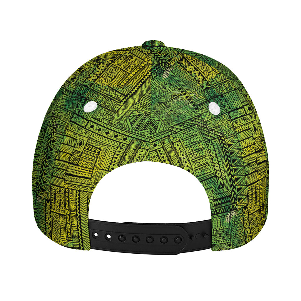 Green And Black African Ethnic Print Baseball Cap