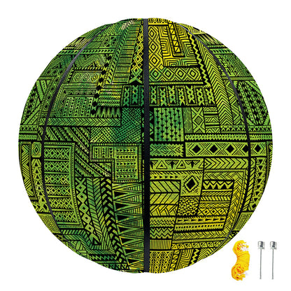 Green And Black African Ethnic Print Basketball