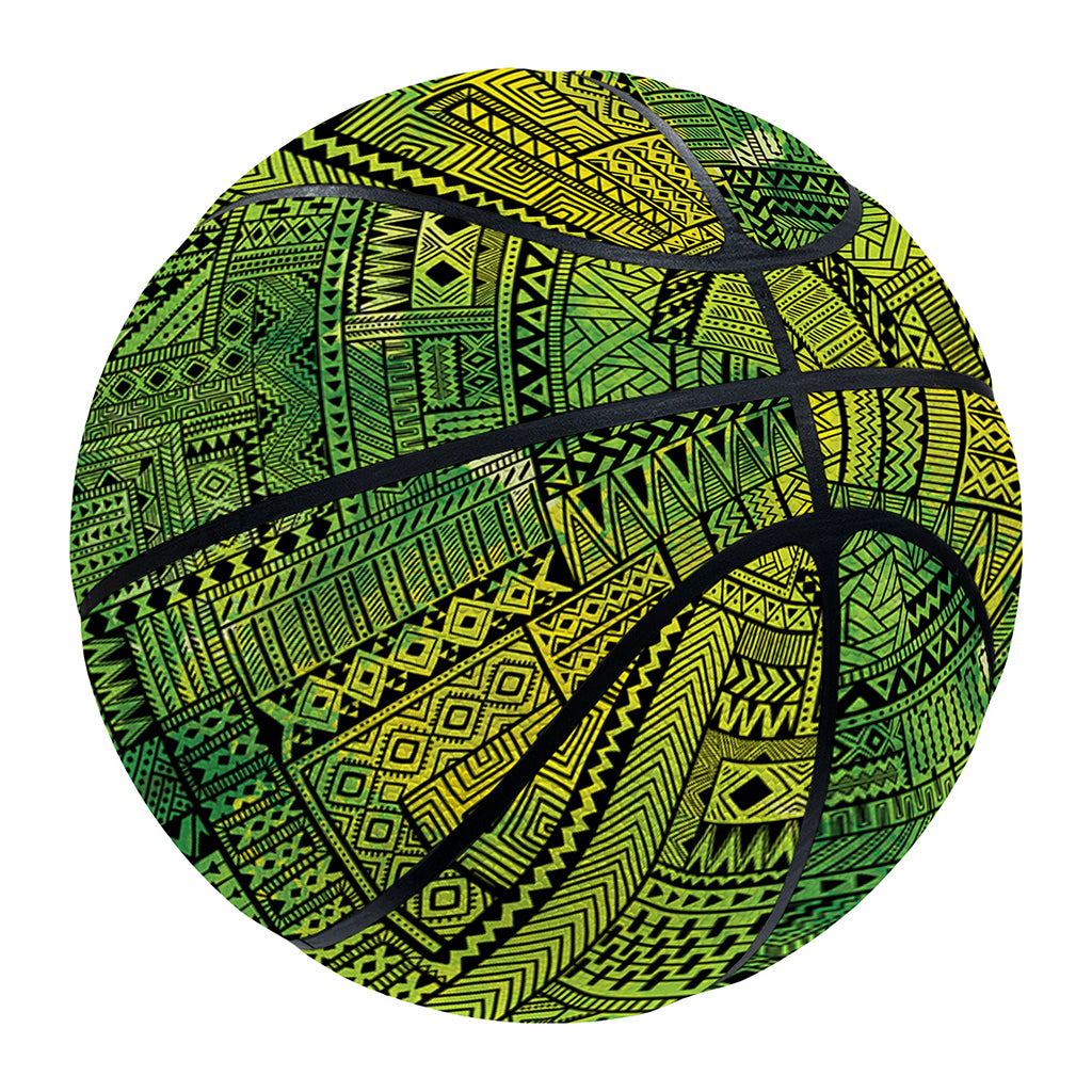Green And Black African Ethnic Print Basketball