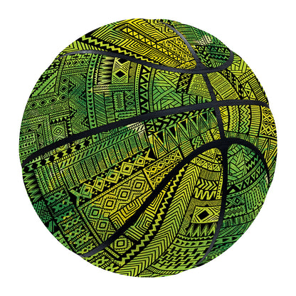 Green And Black African Ethnic Print Basketball