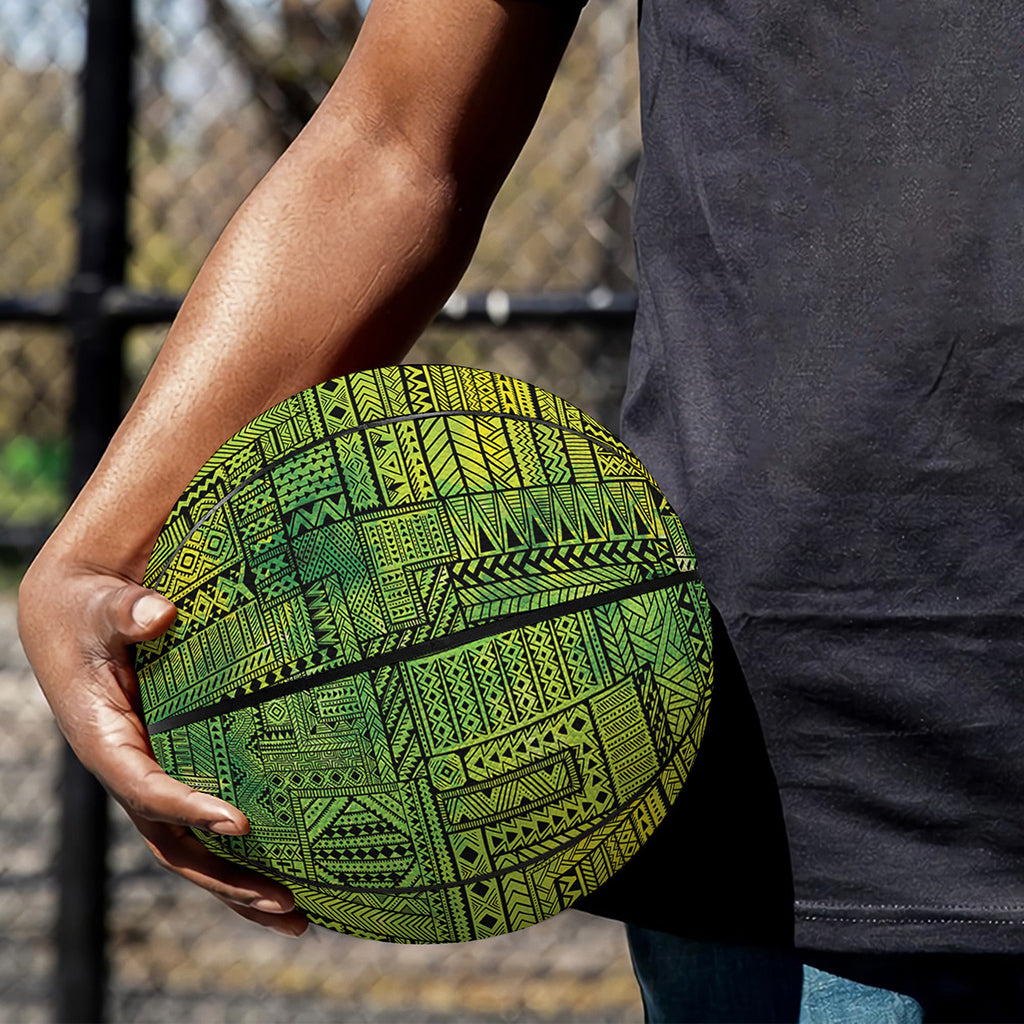 Green And Black African Ethnic Print Basketball