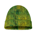 Green And Black African Ethnic Print Beanie
