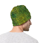 Green And Black African Ethnic Print Beanie