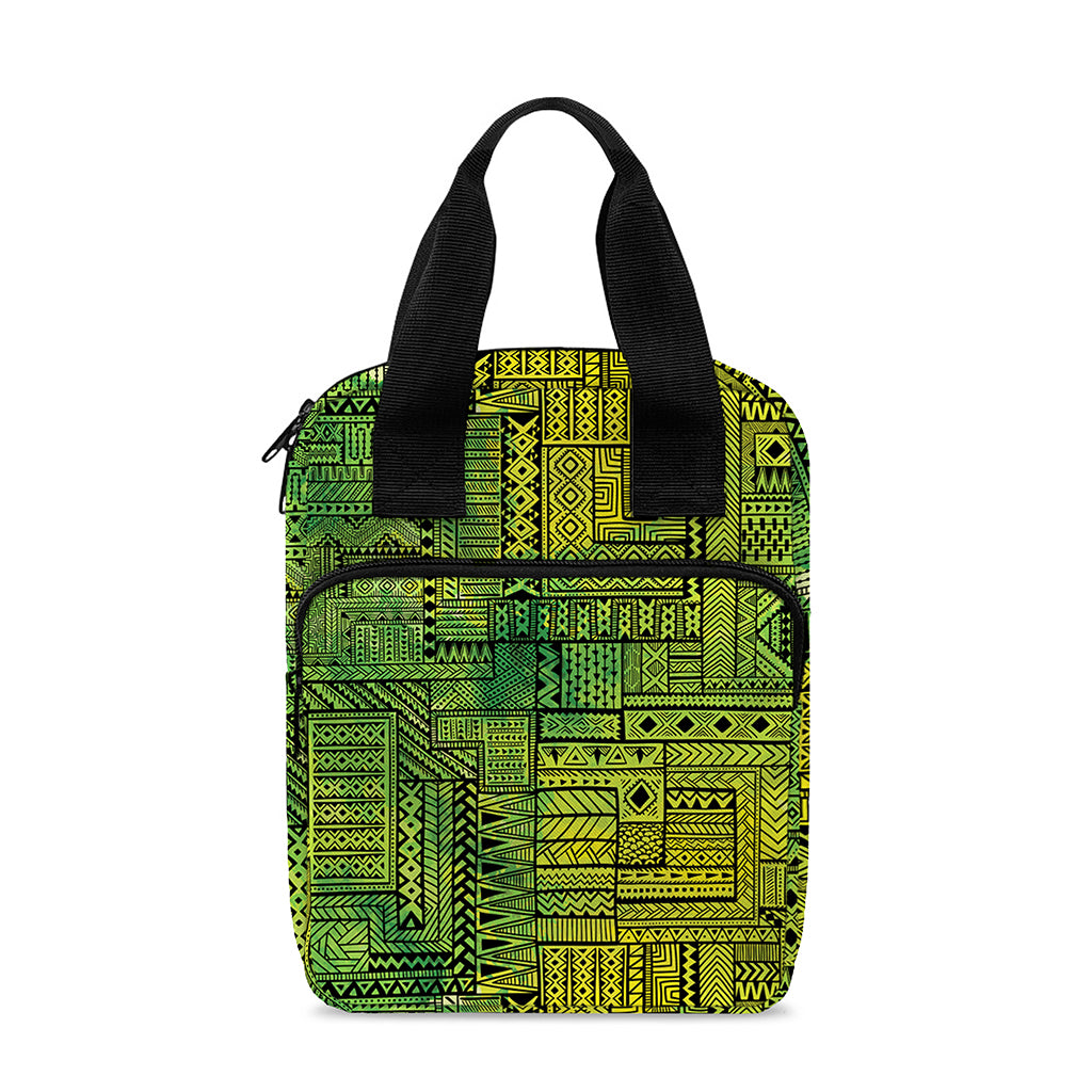 Green And Black African Ethnic Print Bible Tote Bag