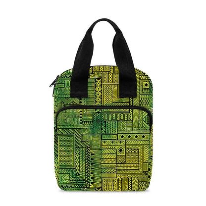 Green And Black African Ethnic Print Bible Tote Bag