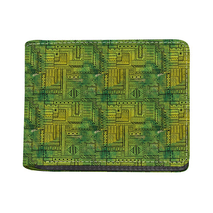 Green And Black African Ethnic Print Bifold Wallet