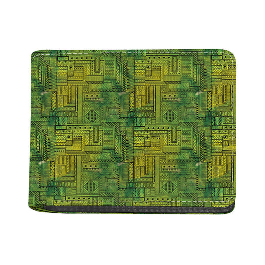 Green And Black African Ethnic Print Bifold Wallet
