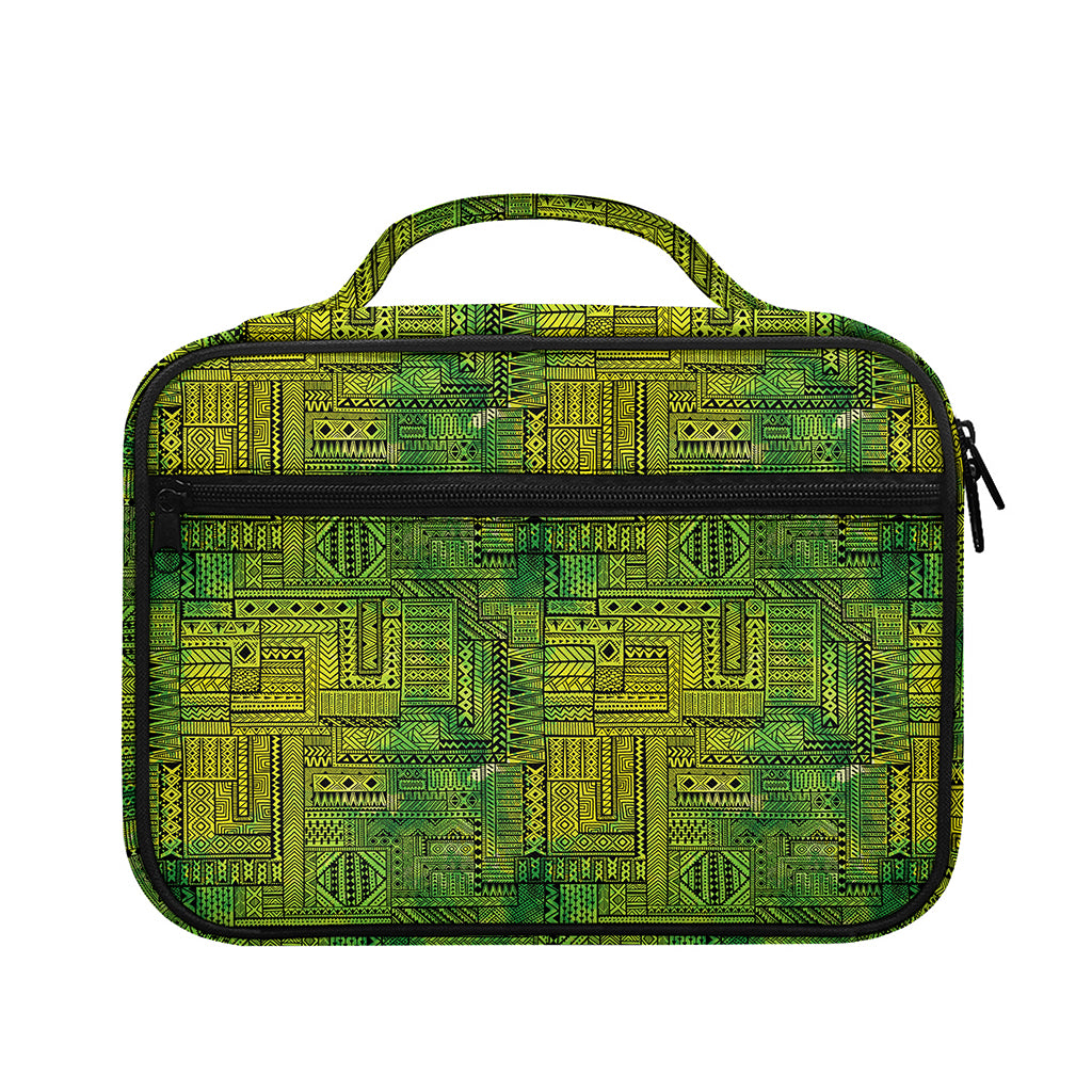 Green And Black African Ethnic Print Briefcase Bible Bag