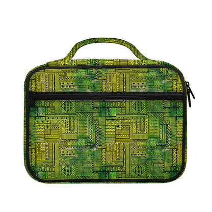 Green And Black African Ethnic Print Briefcase Bible Bag
