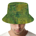 Green And Black African Ethnic Print Bucket Hat