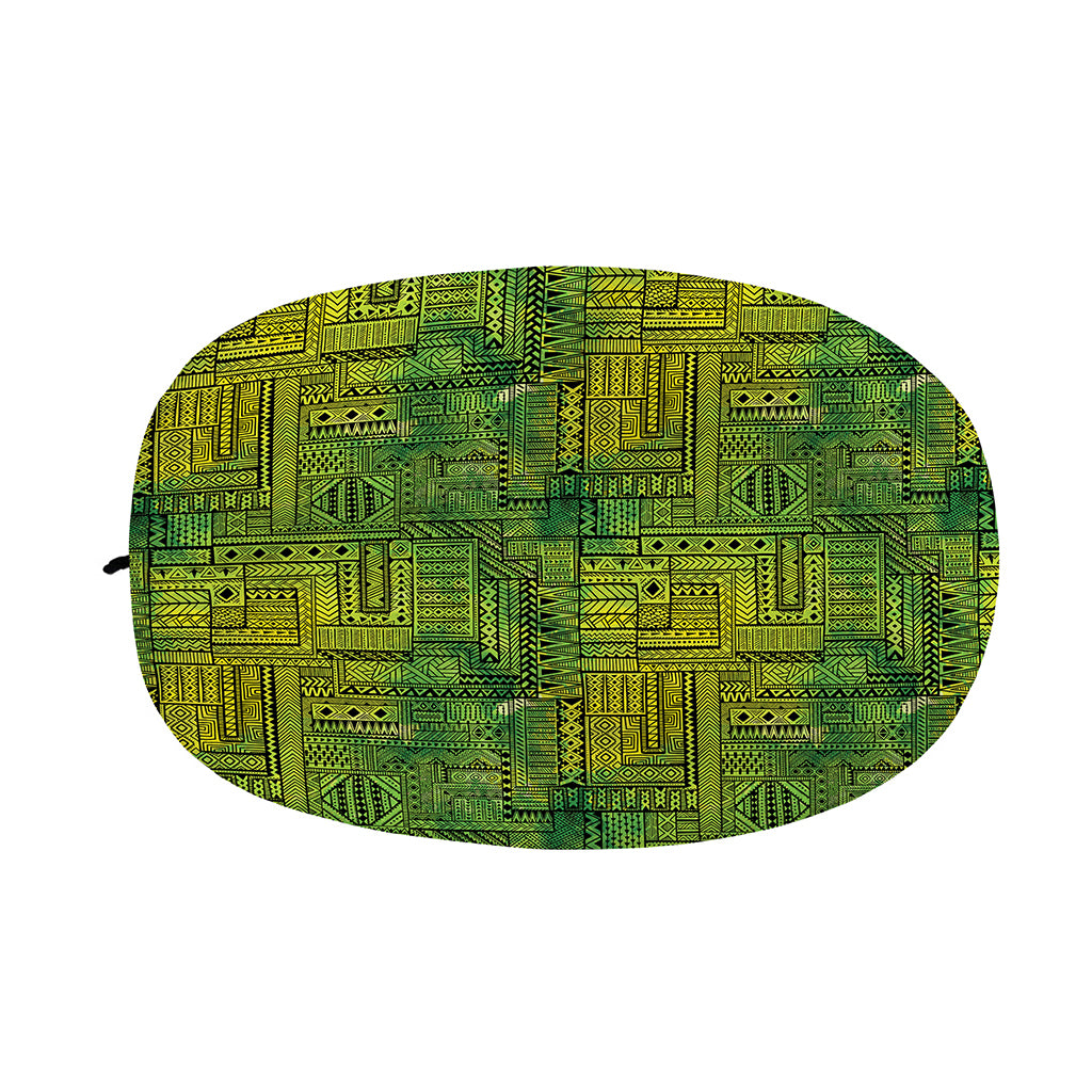 Green And Black African Ethnic Print Car Side Mirror Covers