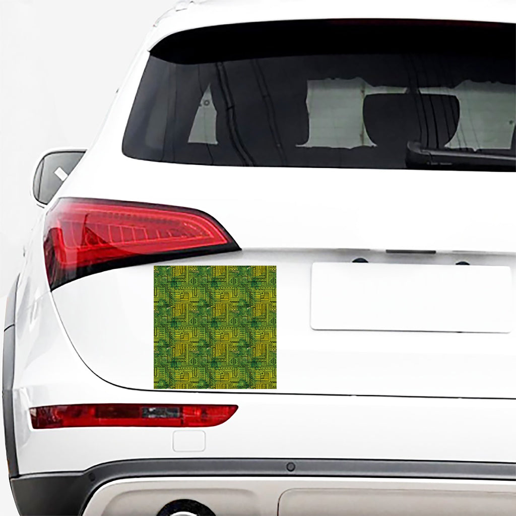 Green And Black African Ethnic Print Car Sticker