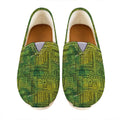 Green And Black African Ethnic Print Casual Shoes
