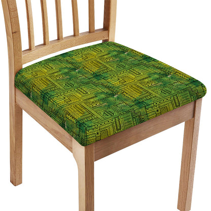 Green And Black African Ethnic Print Chair Cushion Cover