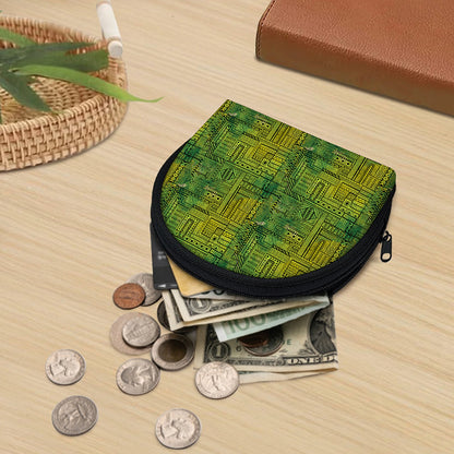 Green And Black African Ethnic Print Coin Purse