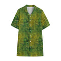 Green And Black African Ethnic Print Cotton Hawaiian Shirt